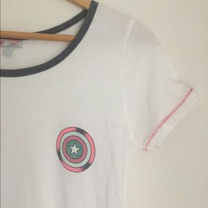 Marvel Captain America Graphic Tee Top Superhero